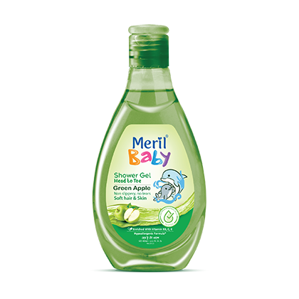 Meril Baby Shower Gel Head to Toe (Green Apple)